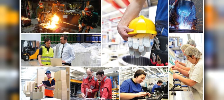 Collage of different professions. Each picture shown as a rectangle.