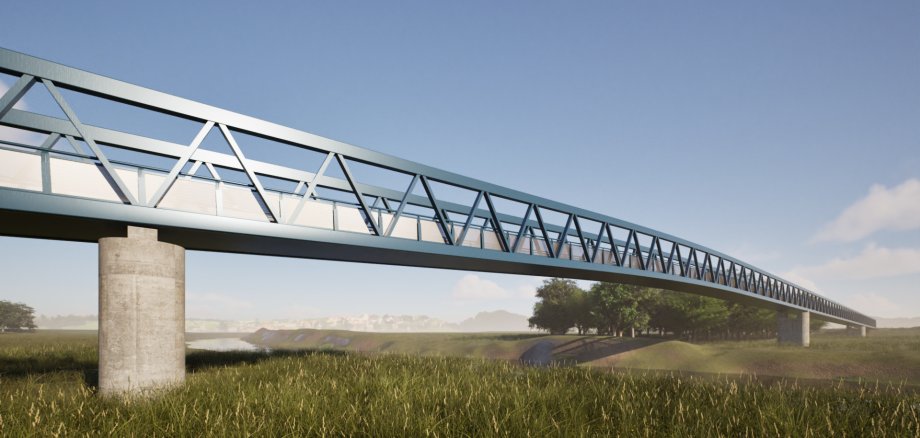 Puente peatonal y ciclista cerca de Groß Rosenburg Puente peatonal y ciclista cerca de Groß Rosenburg