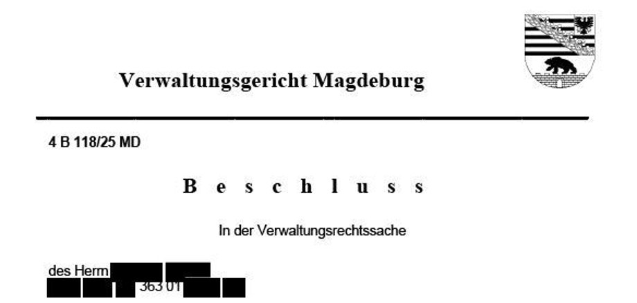 Beschluss-ablehnung_4 B 118/25 MD_Verwaltungsgericht Magdeburg Beschluss-ablehnung_4 B 118/25 MD_Verwaltungsgericht Magdeburg