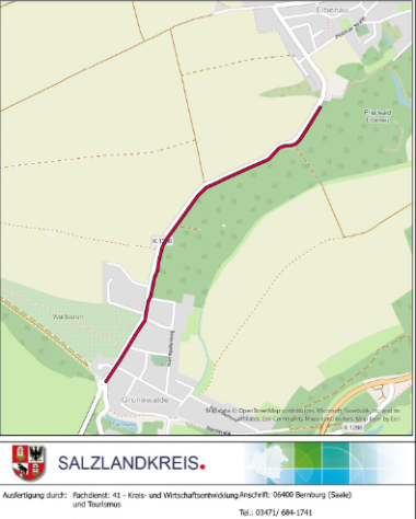 Carril bici Elbenau-Grünewalde junto a la K 1296
