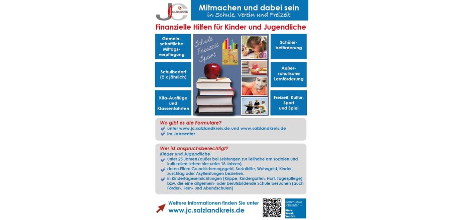 Aides financières pour les enfants et les jeunes Prestations du "Bildungs- und Teilhabepaket" et conditions d'éligibilité