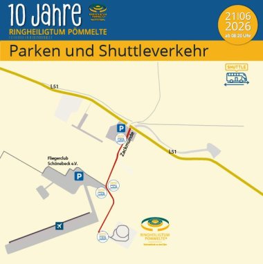 Plan d'accès - Sanctuaire circulaire de Pömmelte - Navette du parking