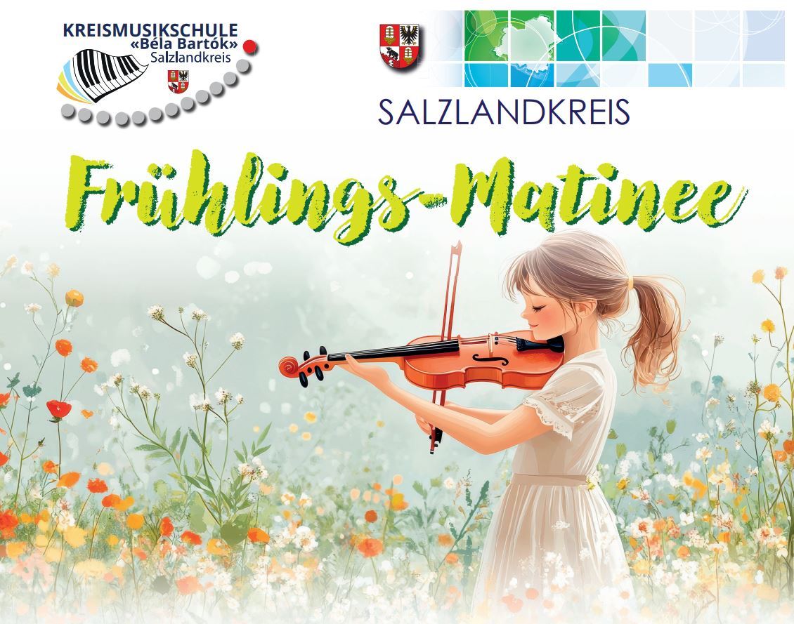 Plakat der Kreismusikschule Salzlandkreis zur Veranstaltung Frühlingsmatinee am 18. April 2026