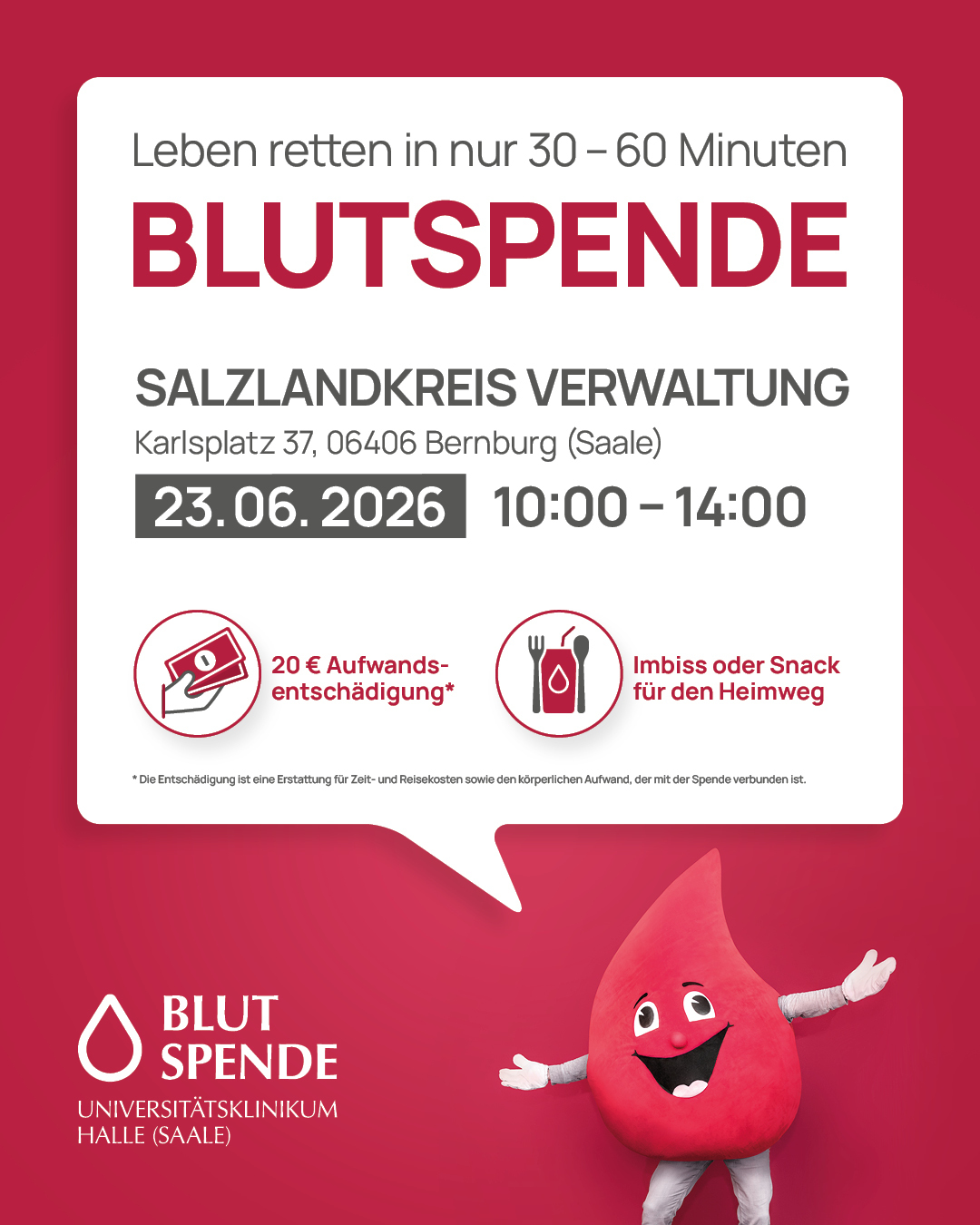 Blutspende-Team des Universitätsklinikums Halle (Saale) zur Gast in Bernburg (Saale)