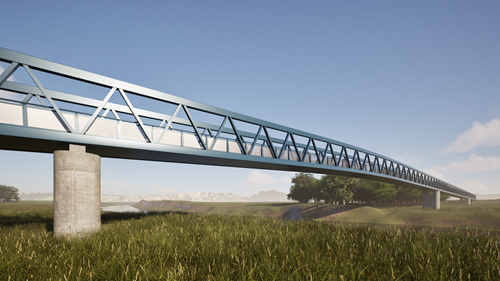 geplante Fußgänger- und Radfahrerbrücke bei Groß Rosenburg 