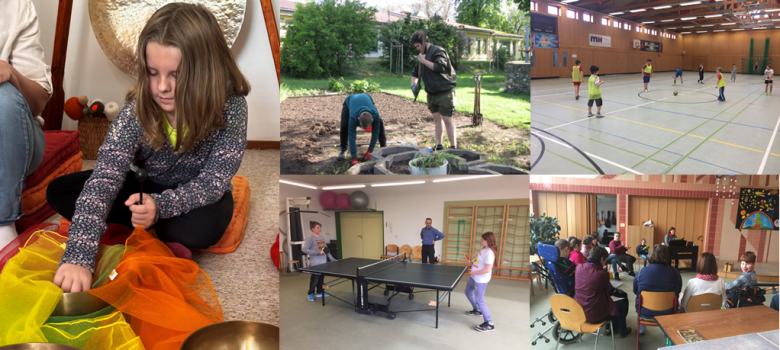 Fotocollage zu Schulangeboten Fotocollage zu Schulangeboten