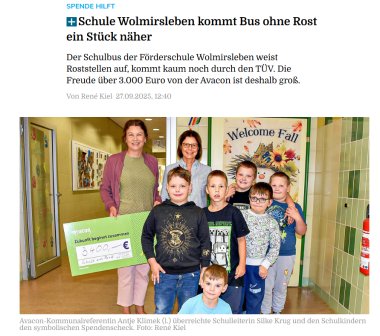 Übergabe Spende durch die Avacon