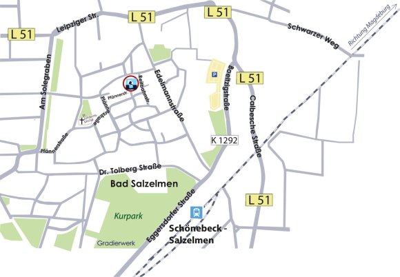 Lageplan: Standort des Salzlandmuseums Lageplan: Standort des Salzlandmuseums