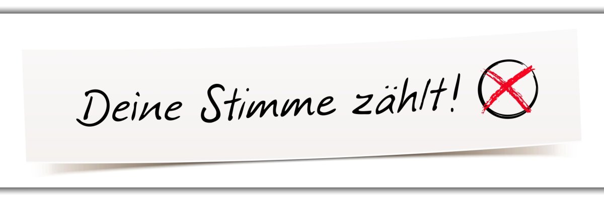 Deine Stimme zählt! - Handschrift auf Banner Deine Stimme zählt! - Handschrift auf Banner